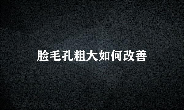 脸毛孔粗大如何改善