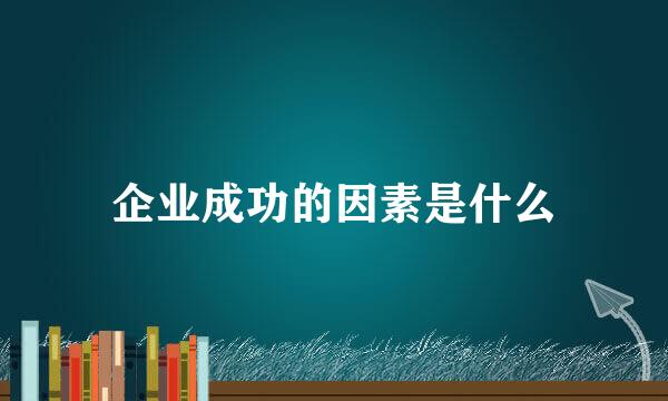 企业成功的因素是什么