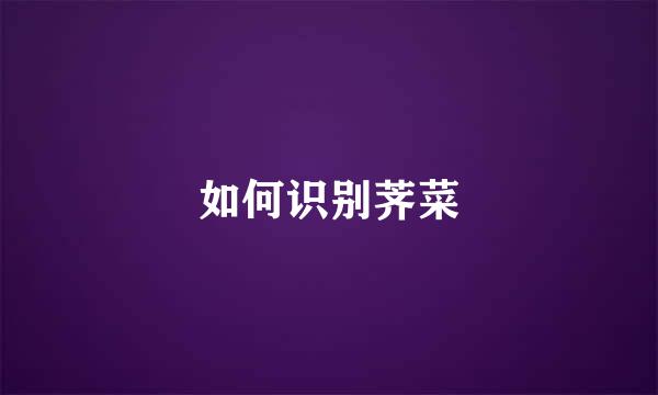 如何识别荠菜