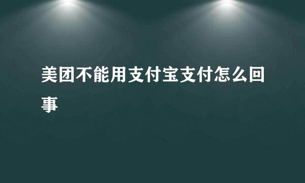 美团不能用支付宝支付怎么回事