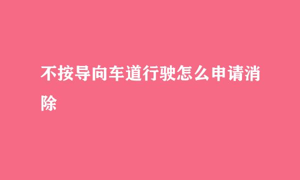 不按导向车道行驶怎么申请消除