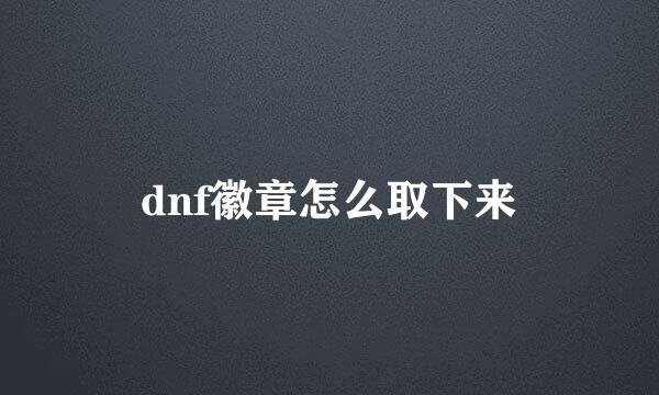 dnf徽章怎么取下来