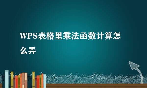WPS表格里乘法函数计算怎么弄