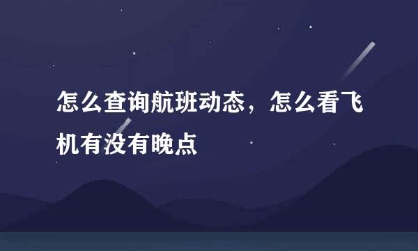 怎么查询航班动态，怎么看飞机有没有晚点