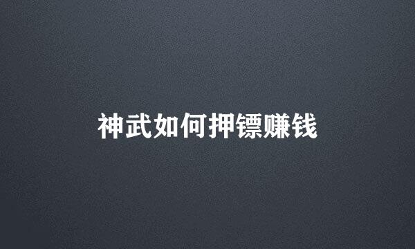 神武如何押镖赚钱