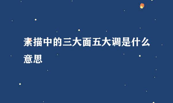 素描中的三大面五大调是什么意思