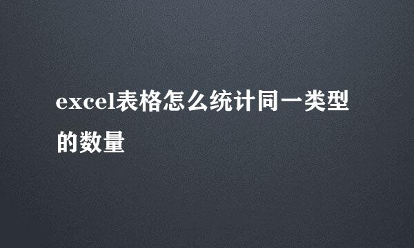 excel表格怎么统计同一类型的数量