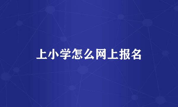 上小学怎么网上报名