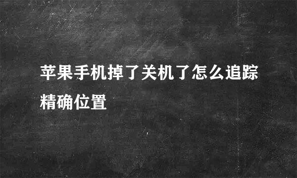 苹果手机掉了关机了怎么追踪精确位置
