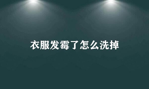 衣服发霉了怎么洗掉