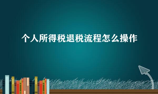 个人所得税退税流程怎么操作