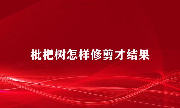 枇杷树怎样修剪才结果
