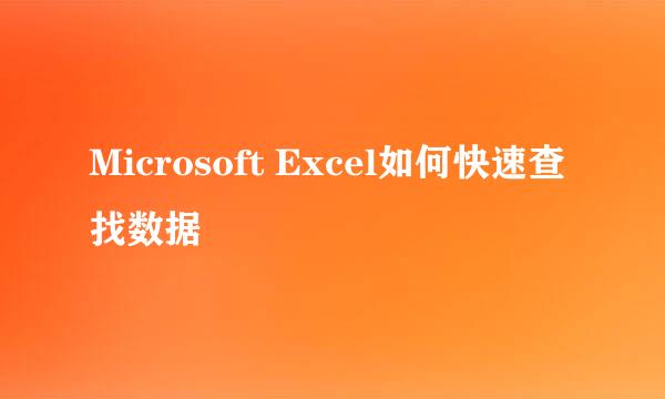 Microsoft Excel如何快速查找数据