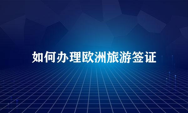 如何办理欧洲旅游签证
