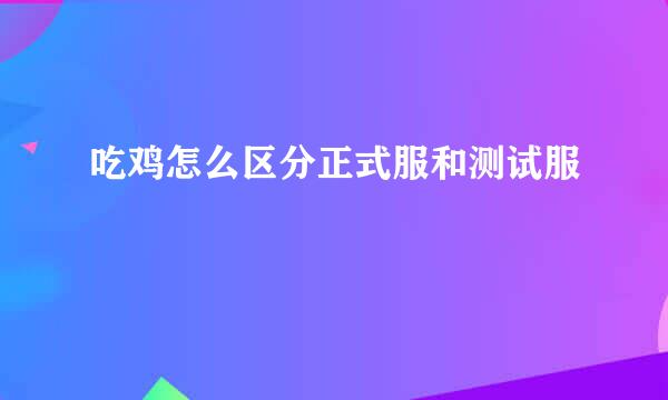 吃鸡怎么区分正式服和测试服