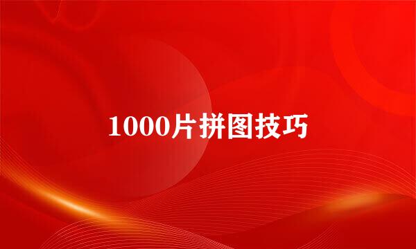 1000片拼图技巧