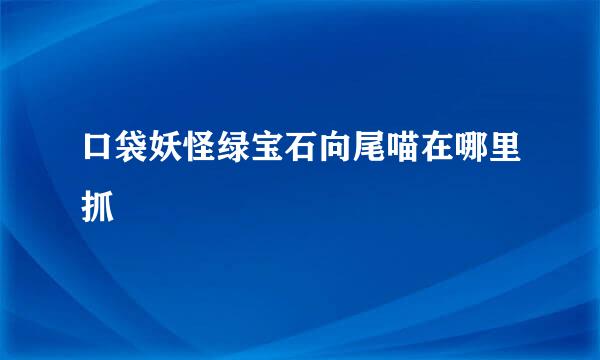 口袋妖怪绿宝石向尾喵在哪里抓