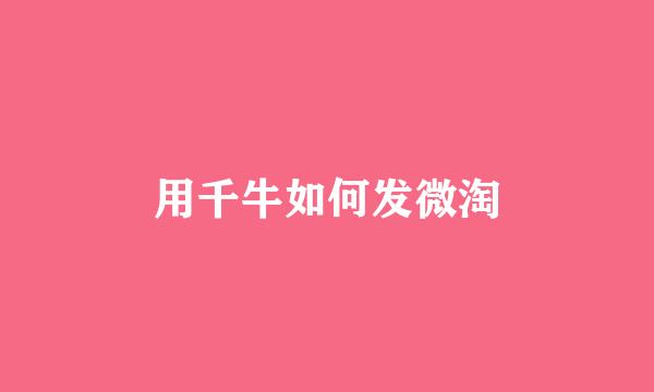 用千牛如何发微淘