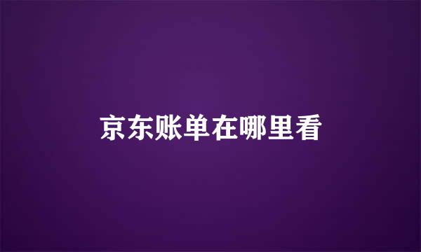 京东账单在哪里看