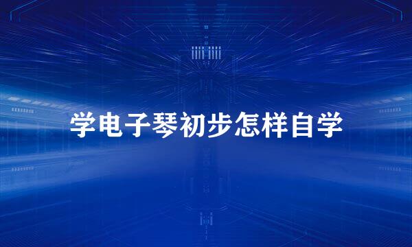 学电子琴初步怎样自学