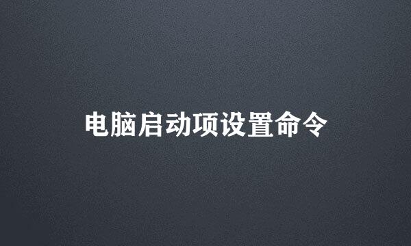 电脑启动项设置命令