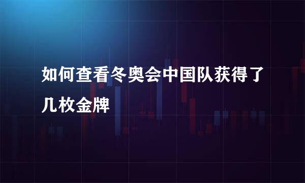 如何查看冬奥会中国队获得了几枚金牌