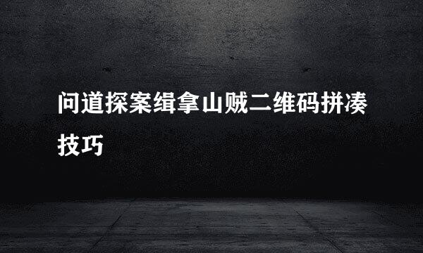 问道探案缉拿山贼二维码拼凑技巧