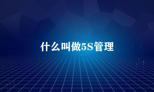 什么叫做5S管理