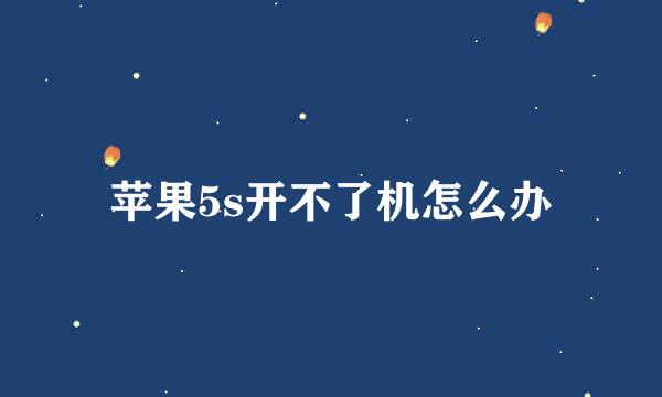 苹果5s开不了机怎么办