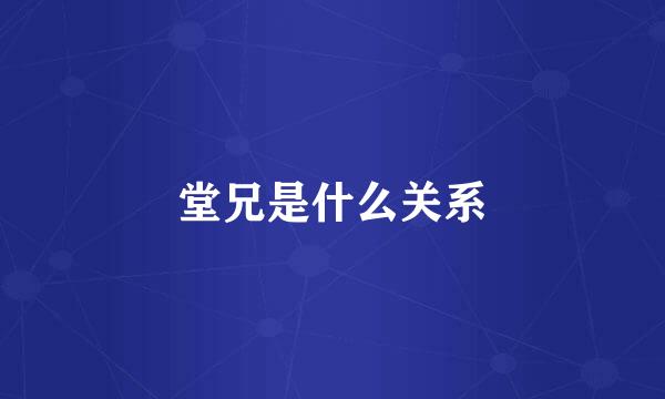 堂兄是什么关系