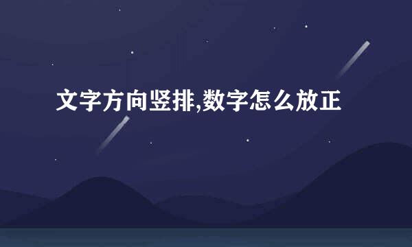 文字方向竖排,数字怎么放正