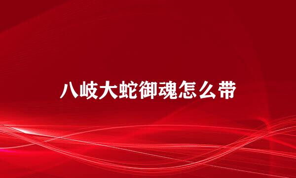 八岐大蛇御魂怎么带