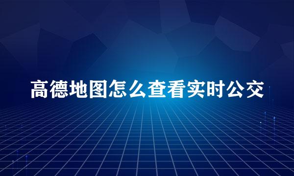 高德地图怎么查看实时公交