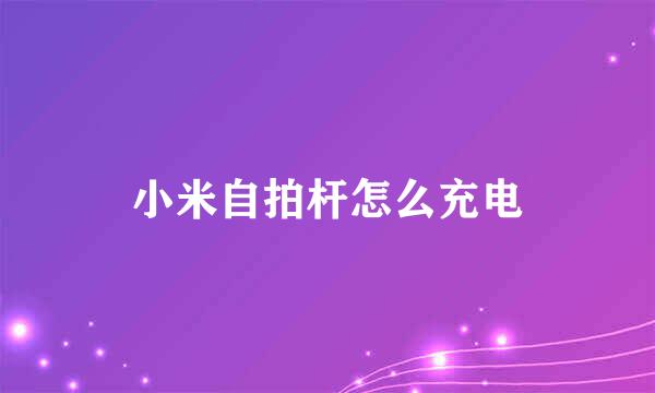 小米自拍杆怎么充电