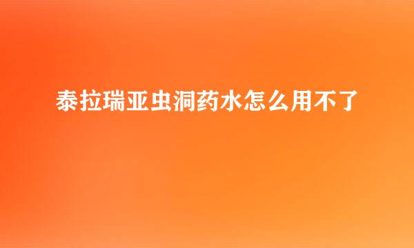泰拉瑞亚虫洞药水怎么用不了