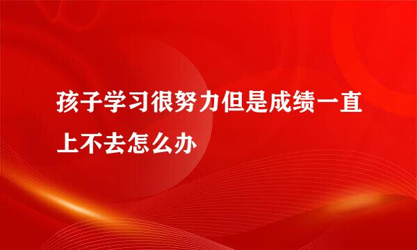 孩子学习很努力但是成绩一直上不去怎么办