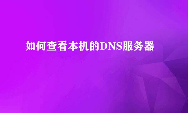 如何查看本机的DNS服务器
