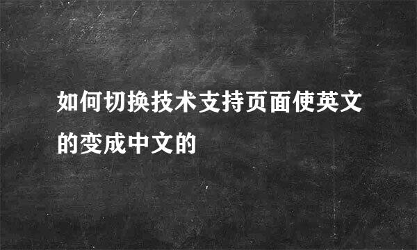 如何切换技术支持页面使英文的变成中文的