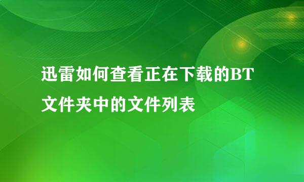 迅雷如何查看正在下载的BT文件夹中的文件列表
