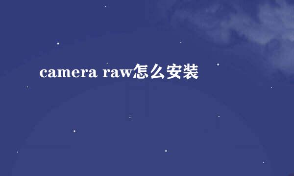 camera raw怎么安装