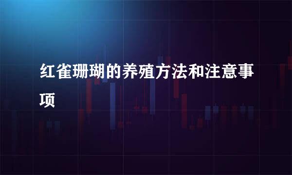 红雀珊瑚的养殖方法和注意事项