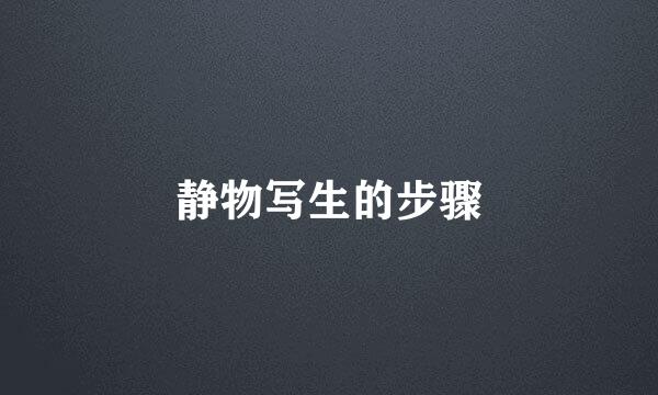 静物写生的步骤