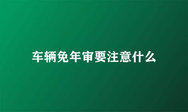 车辆免年审要注意什么
