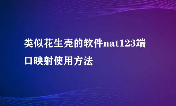 类似花生壳的软件nat123端口映射使用方法