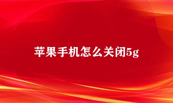 苹果手机怎么关闭5g