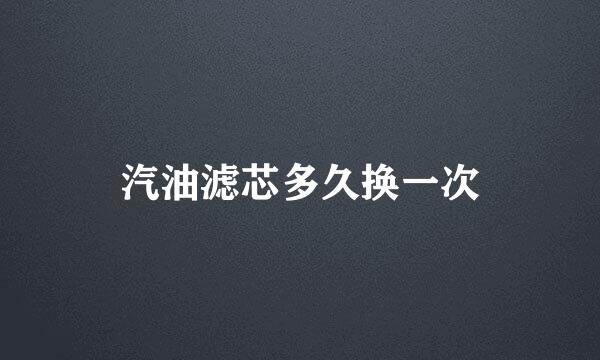汽油滤芯多久换一次