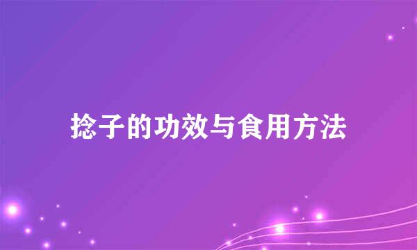 捻子的功效与食用方法