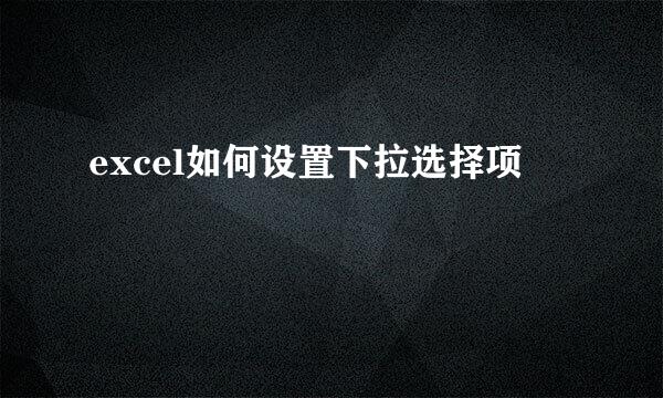 excel如何设置下拉选择项