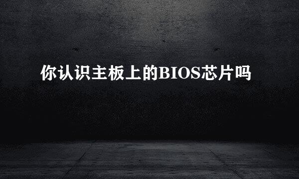 你认识主板上的BIOS芯片吗