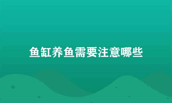 鱼缸养鱼需要注意哪些